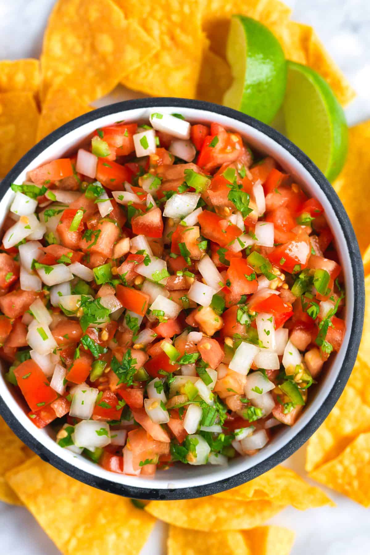 Fresh pico de gallo with tomatoes onion and cilantro