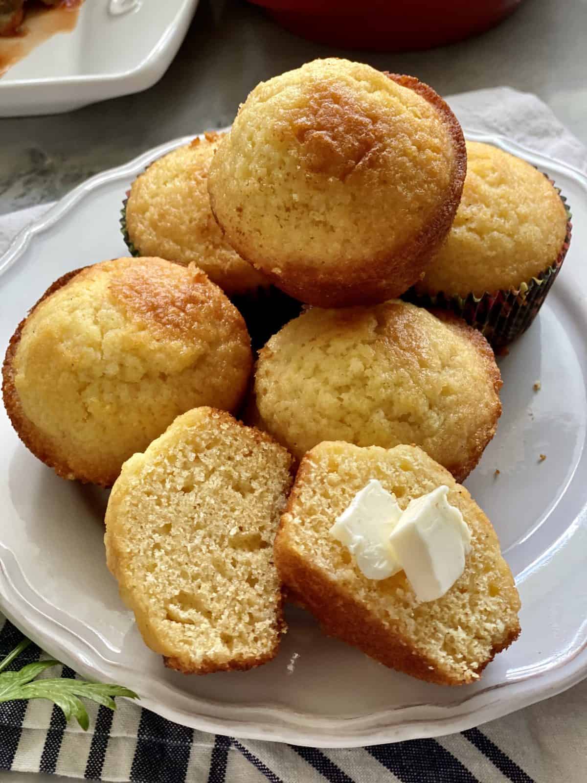 cornbread muffins with honey butter for backyard party food