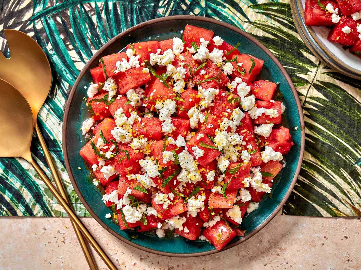 Watermelon Feta Mint Salad summer salad recipe