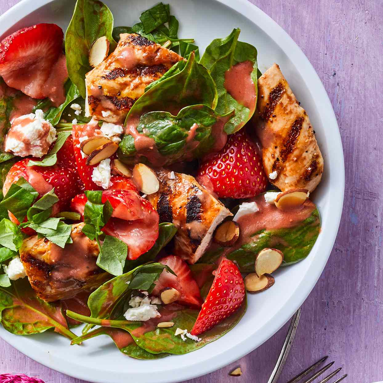Strawberry Spinach Chicken Salad summer salad recipe