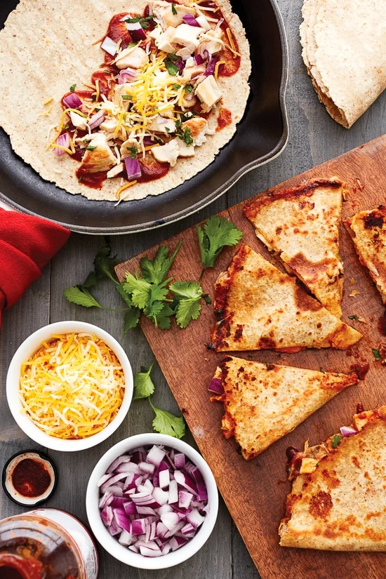 BBQ Chicken Quesadillas lazy summer dinner idea