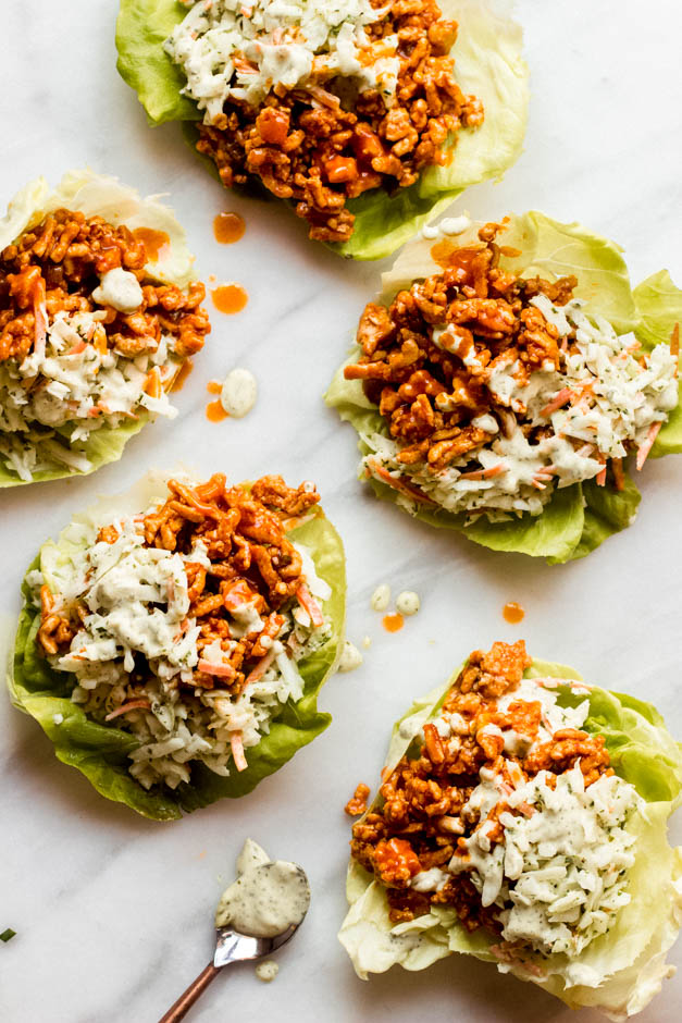 Buffalo Chicken Lettuce Cups summer crockpot recipe