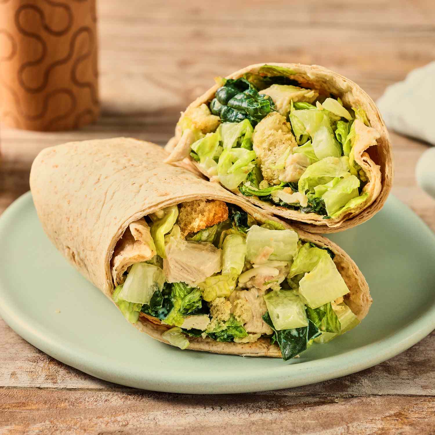 Chicken Caesar wrap sandwiches for beach lunch