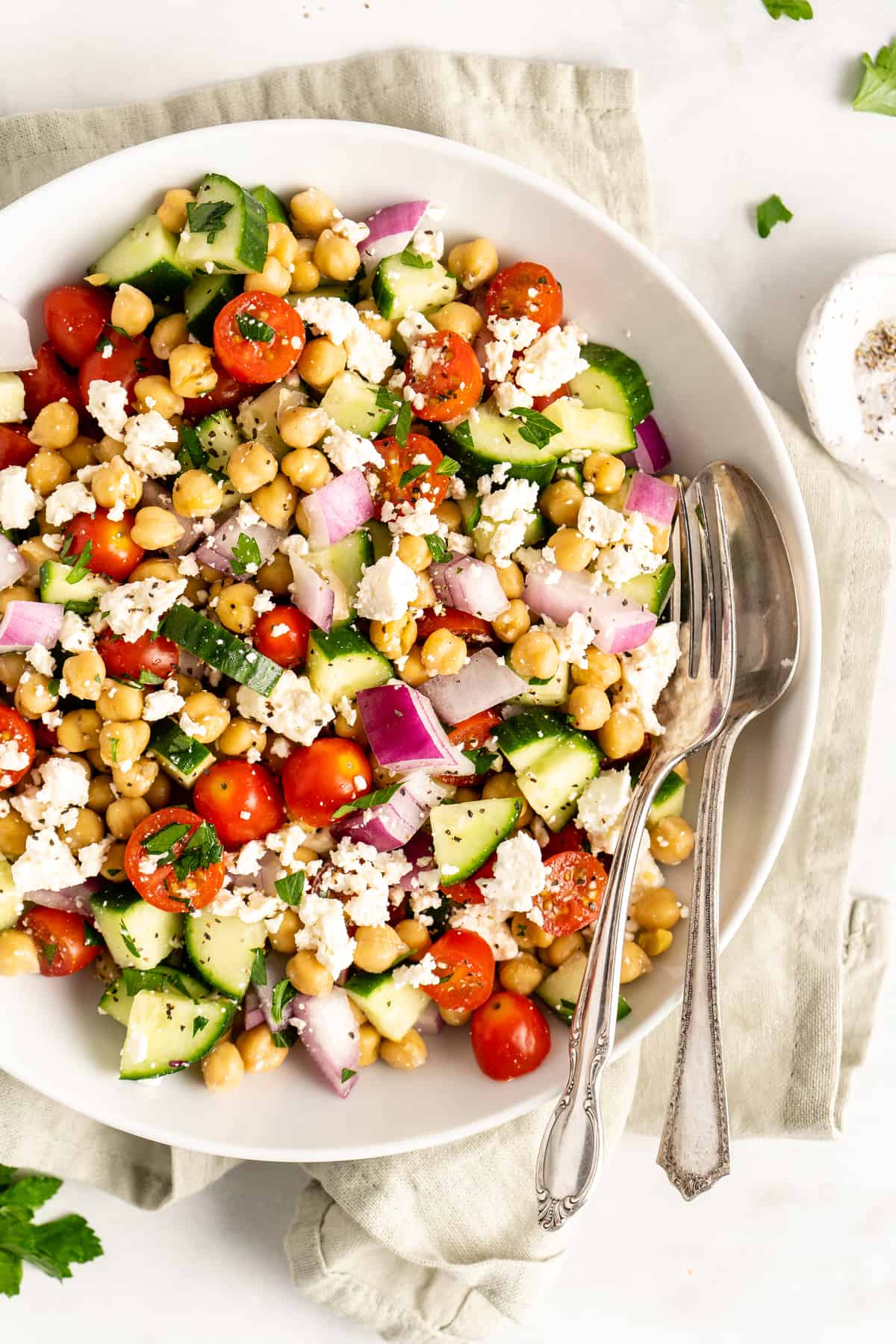 Mediterranean Chickpea Salad summer salad recipe