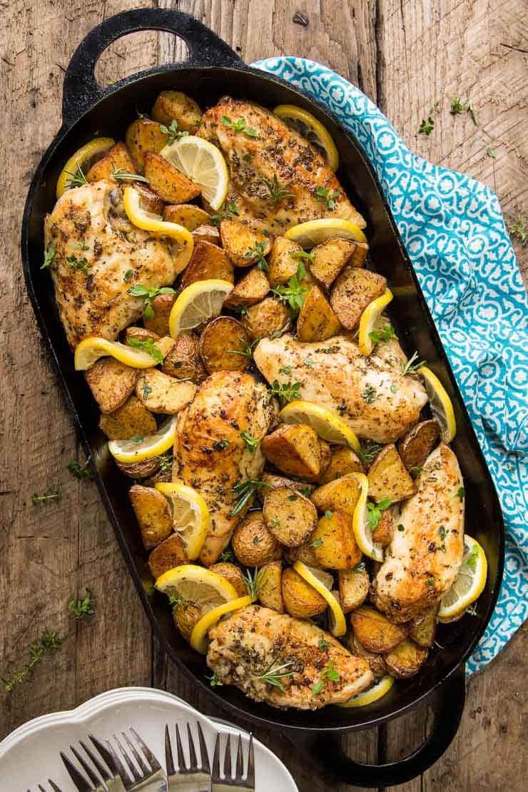 Lemon Herb Chicken and Potatoes summer crockpot recipe
