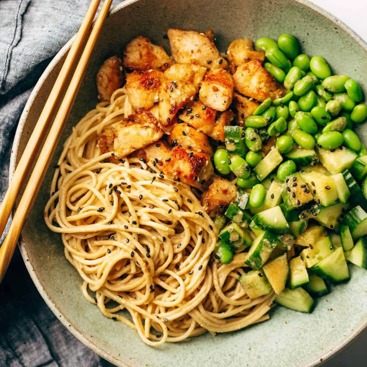 Cold Sesame Noodle Bowls lazy summer dinner idea