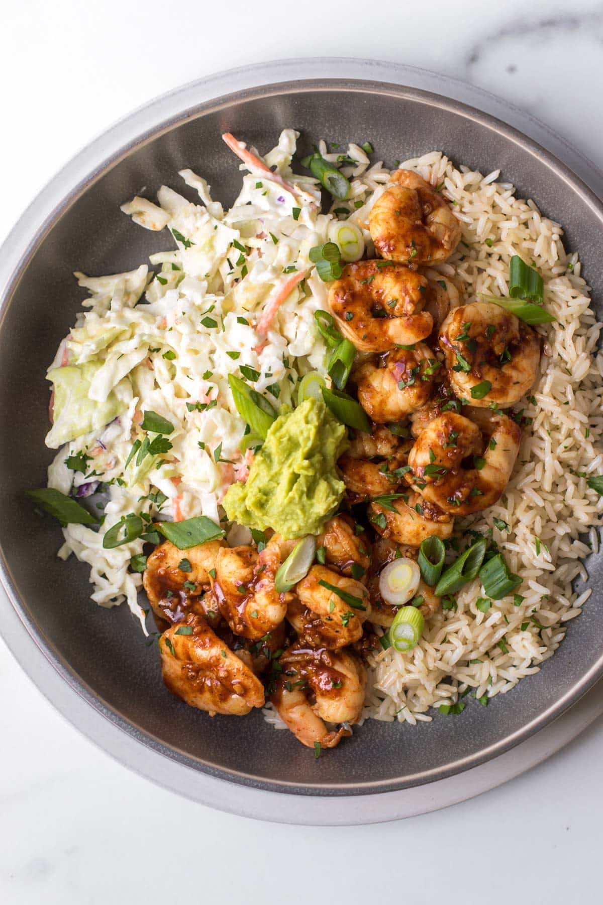 Shrimp Taco Rice Bowls lazy summer dinner idea