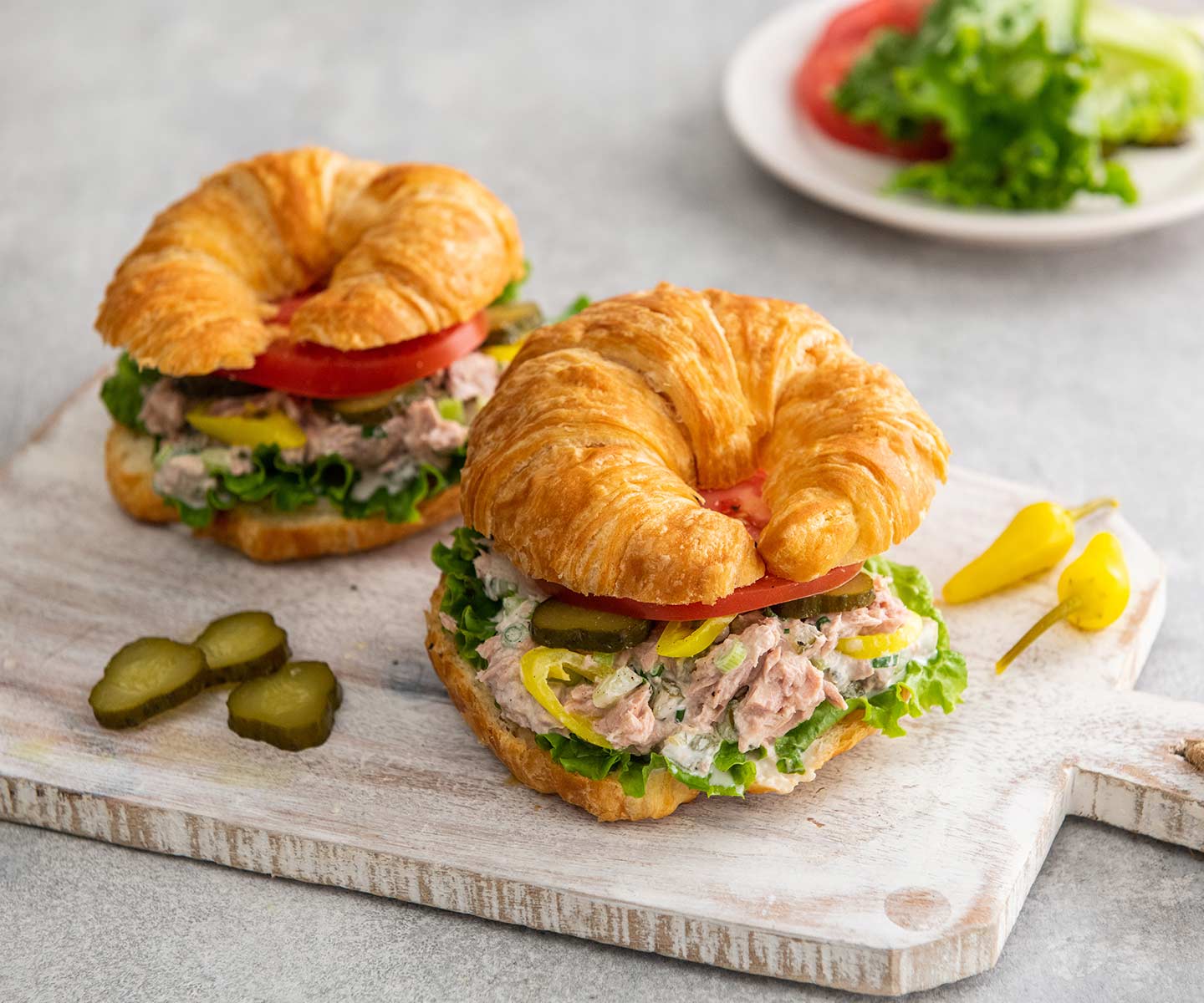 Tuna salad croissant sandwiches for summer picnic
