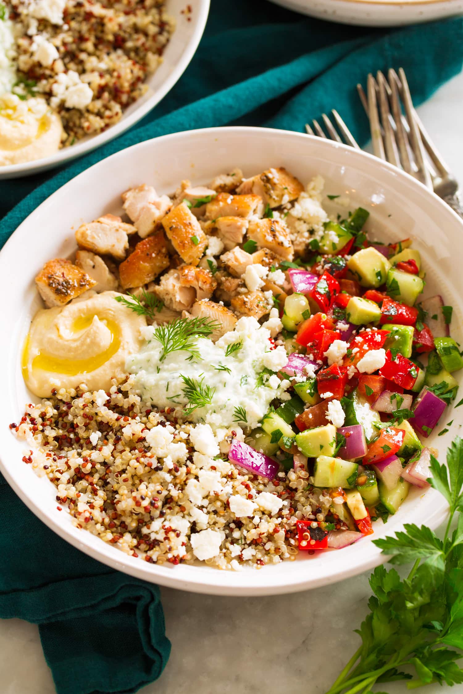 Healthy summer dinner recipes collage with grilled chicken bowls salmon shrimp tacos and fresh salads