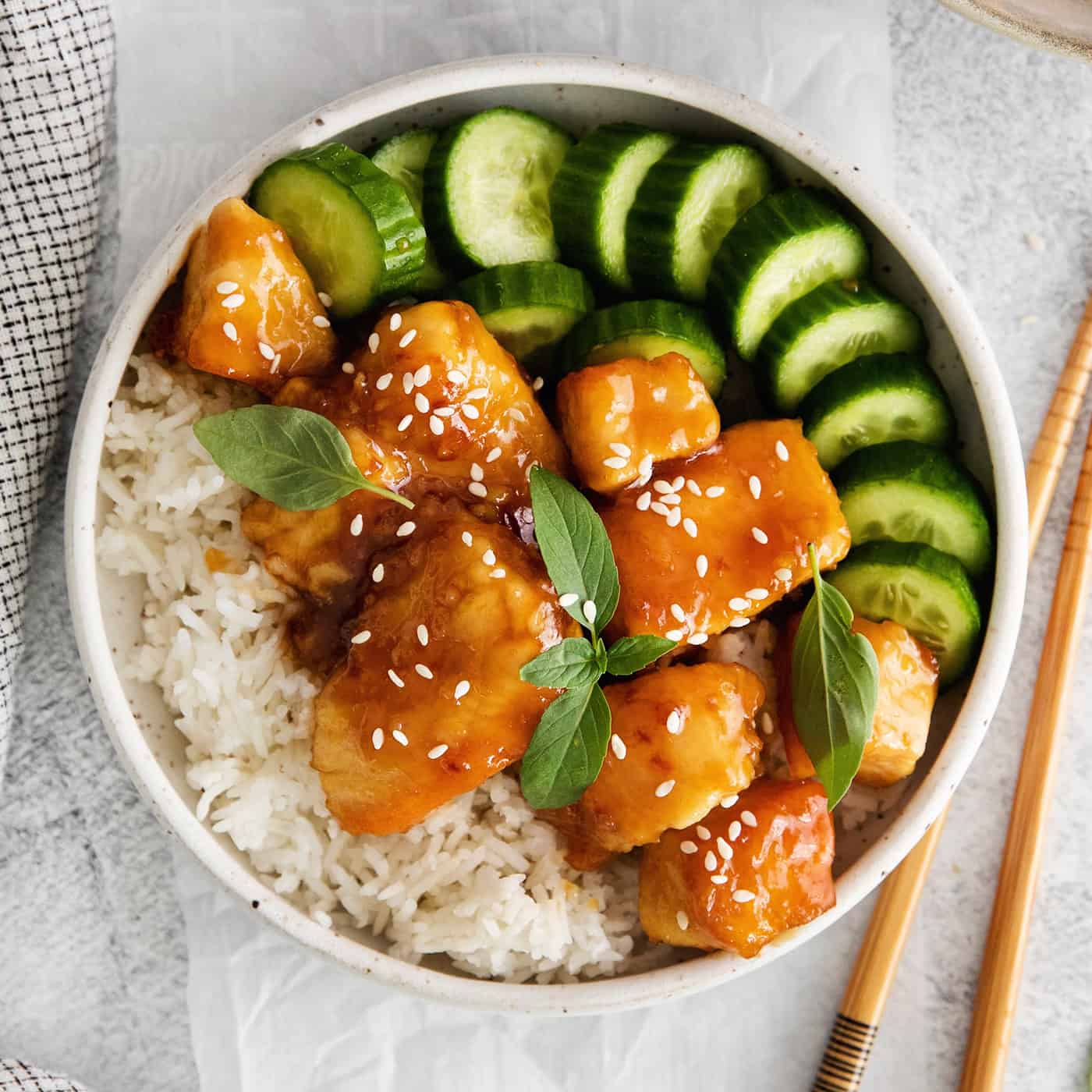 Honey Garlic Chicken Rice Bowls summer crockpot recipe