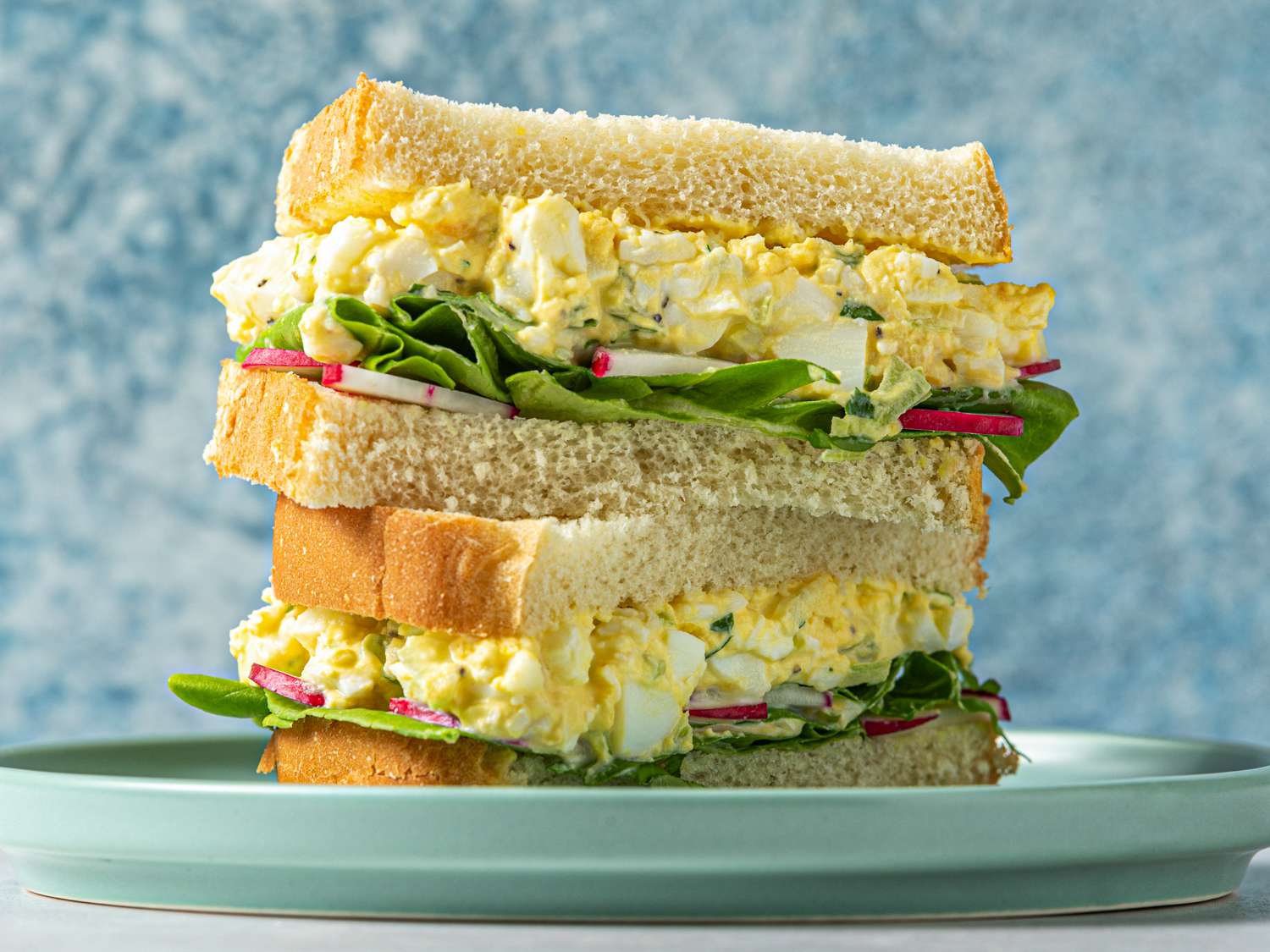 Egg salad lettuce sandwiches for beach picnic